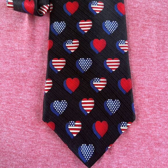 American Flag Men Silk Tie Classic American Traditions 57” 4th of July Patriotic - Picture 3 of 5
